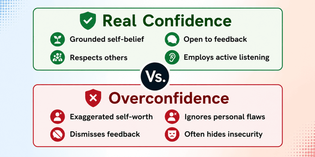 real confidence vs overconfidence